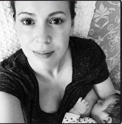 Alyssa Milano Breastfeeding