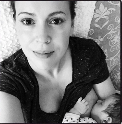 Alyssa Milano Breastfeeding