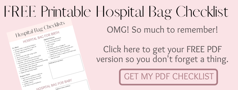 Free Hospital Bag Checklist for Baby - Printable