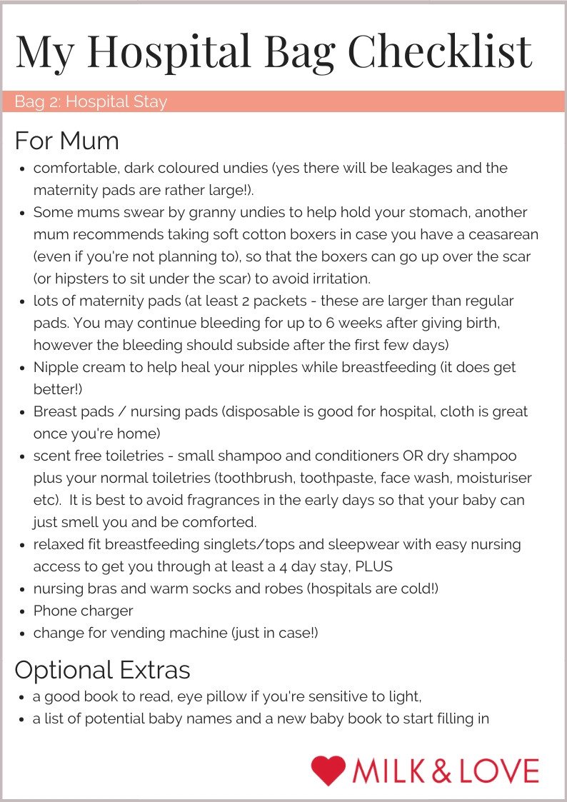 Hospital Bag Checklist for New Mums 2020 Checklist For Hospital Bags