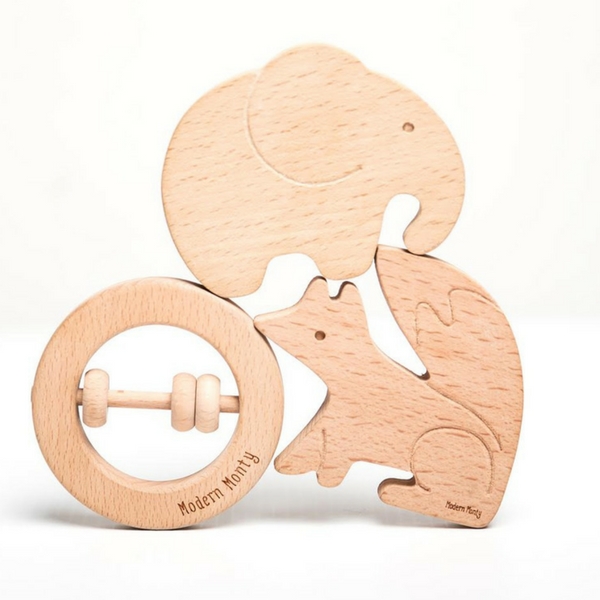 Wooden Teething Toys - Baby - Modern Monty